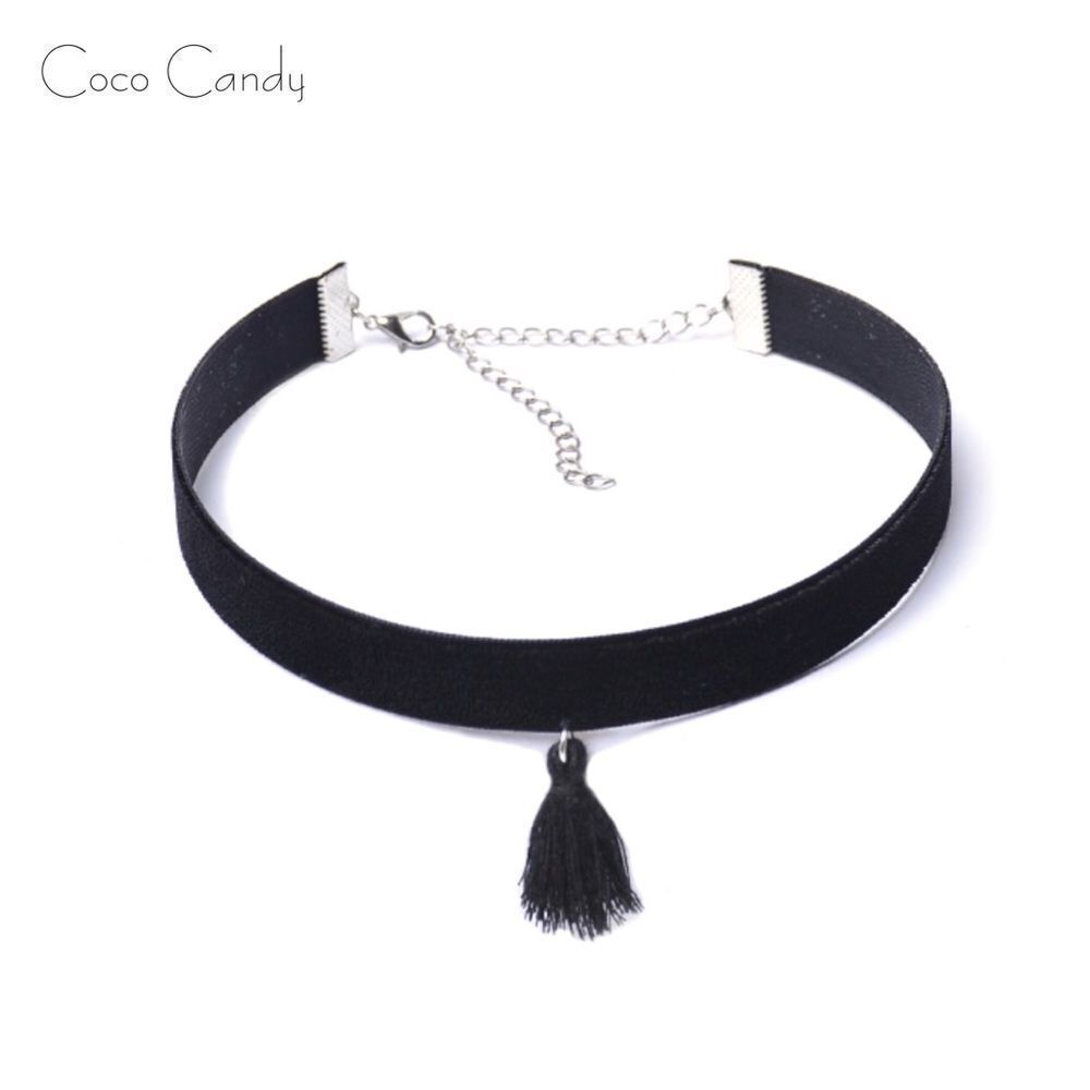 🆕Black Tassel Pendant Choker Necklace